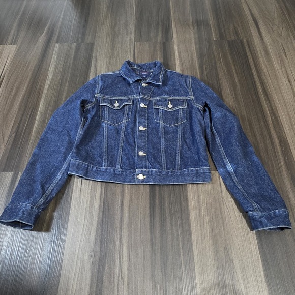 Tommy Hilfiger Jackets & Blazers - Vintage Y2K Vintage Tommy Jeans Denim Trucker Jacket Dark Rinse Women Size L...